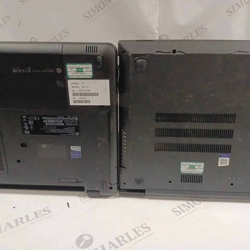 LOT OF 2 ASSORTED LAPTOPS TO INCLUDE LENOVO V110 AND HP 355 G2