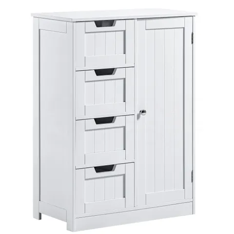 BOXED VIDA PRIANO 4 DRAWER 1 DOOR FREESTANDING UNIT - WHITE (1 BOX)