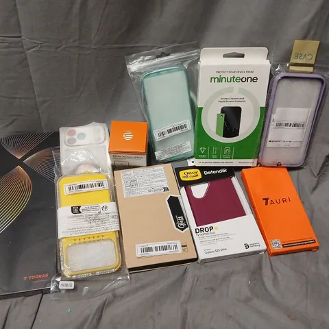 APPROXIMATELY 15 ASSORTED ELECTRICAL ITEMS TO INCLUDE HIVE ACTIVE PLUG, PHONE CASES, SCREEN PROTECTORS, ETC