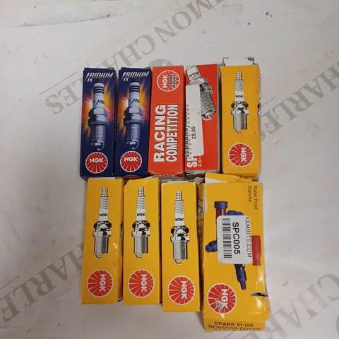 ASSORTMENT OF 9 NGK SPARK PLUGS IN VARIOUS MODELS 