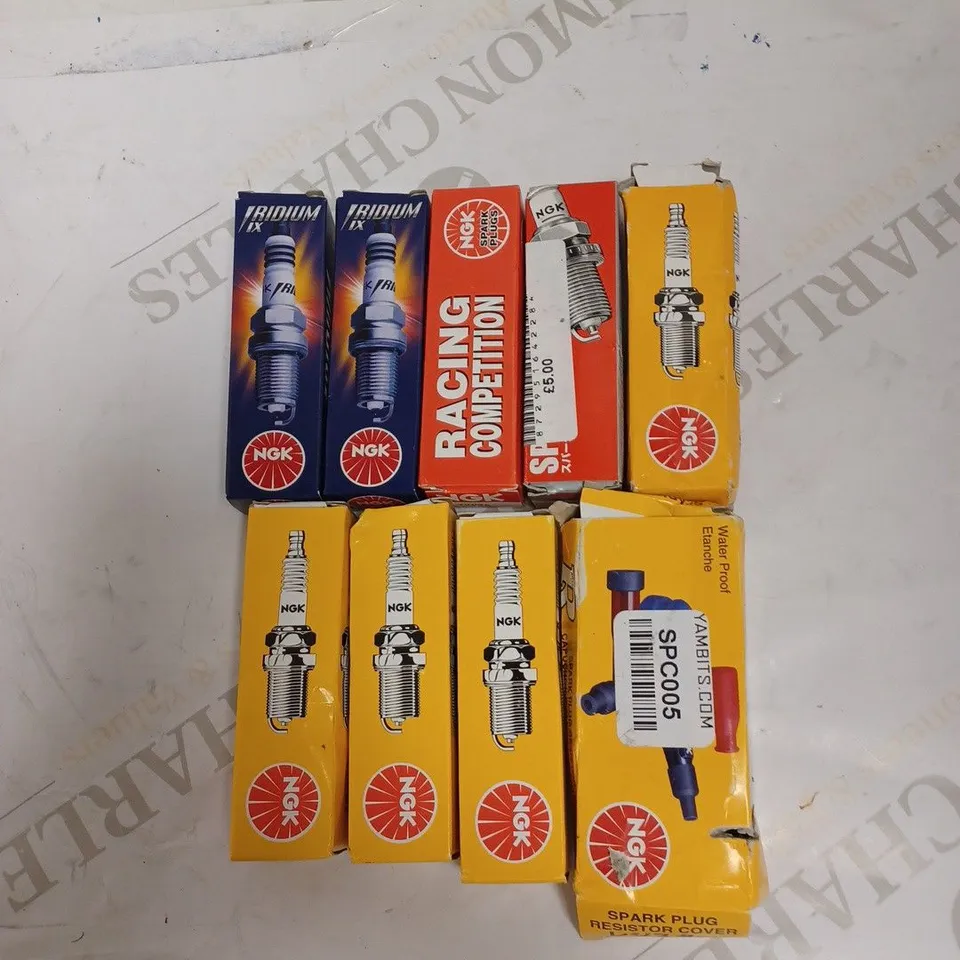 ASSORTMENT OF 9 NGK SPARK PLUGS IN VARIOUS MODELS 