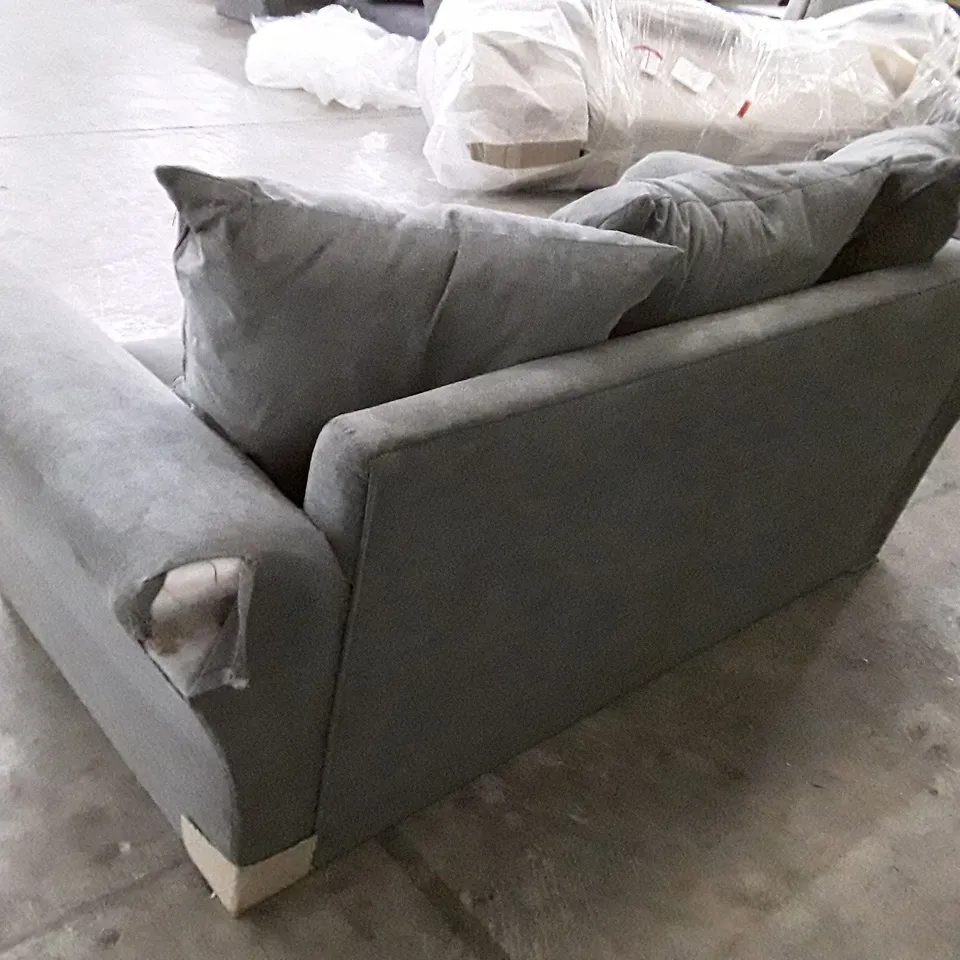 QUALITY DESIGNER 2 SEATER SOFA - GREY FABRIC