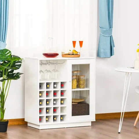 BOXED HILIGAU 20 BOTTLE FLOOR WINE BOTTLE AND GLASS RACK (2 BOXES)