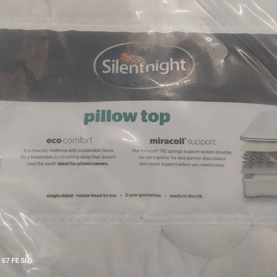 QUALITY BAGGED SILENTNIGHT 4'6" DOUBLE PILLOW TOP MATTRESS 