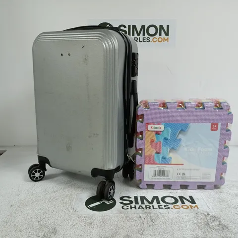 CAGE OF APPROXIMATELY 12 ASSORTED ITEMS TO INCLUDE SUITCASE ON WHEELS, KIDS FOAM PLAY MATS ETC