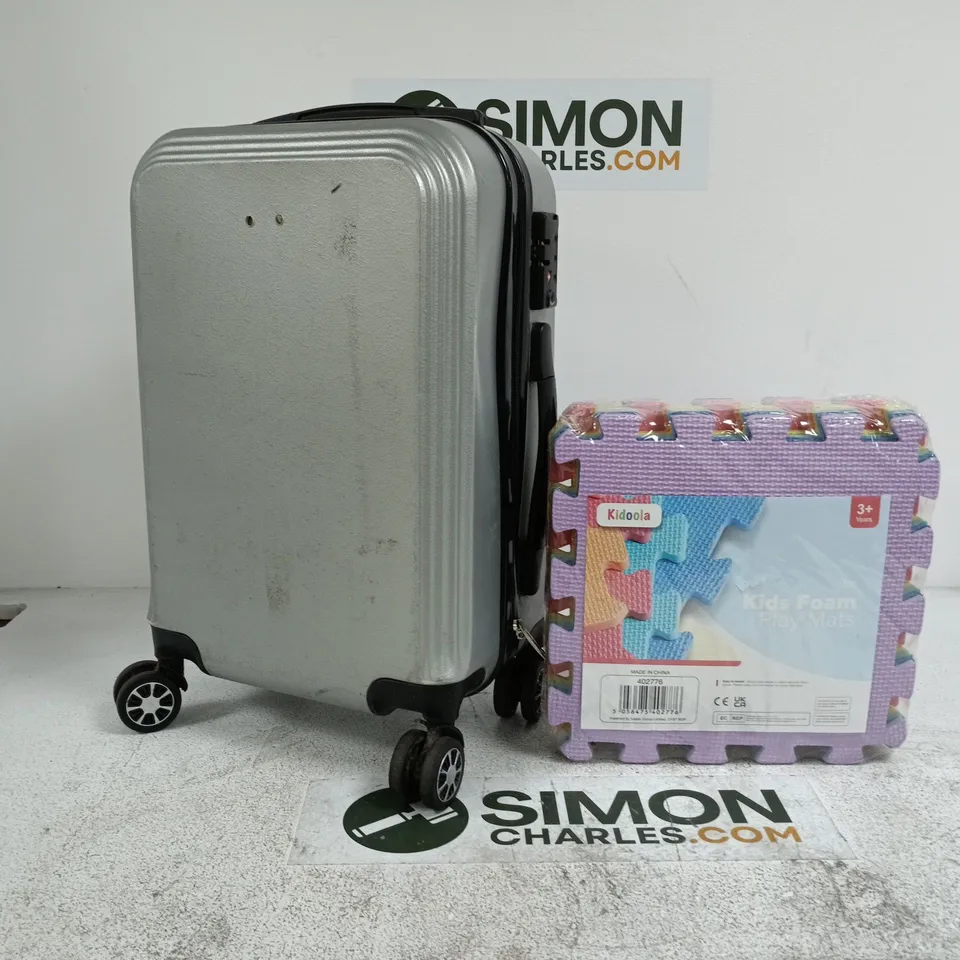 CAGE OF APPROXIMATELY 12 ASSORTED ITEMS TO INCLUDE SUITCASE ON WHEELS, KIDS FOAM PLAY MATS ETC