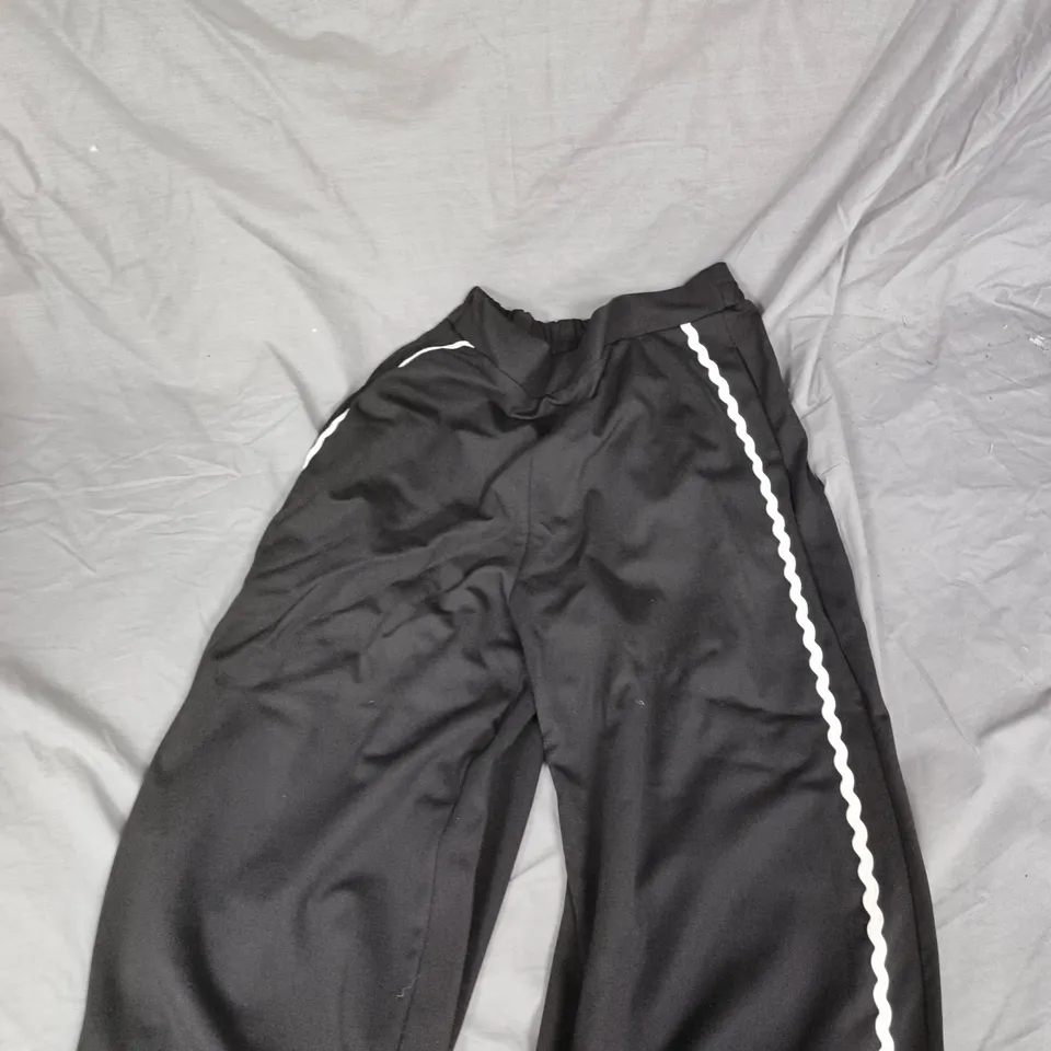 FINERY BLACK TRACK PANTS WITH WHITE SIDE STRIPE – 10