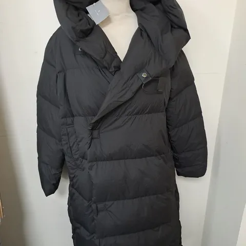 LESS IS MORE LONGLINE BLACK COAT - M