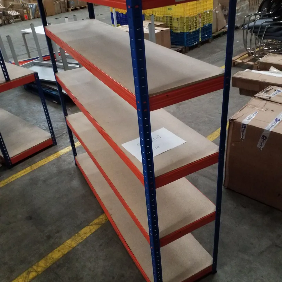 4-TIER SHELVING UNIT 180×180×45CM - BLUE & ORANGE