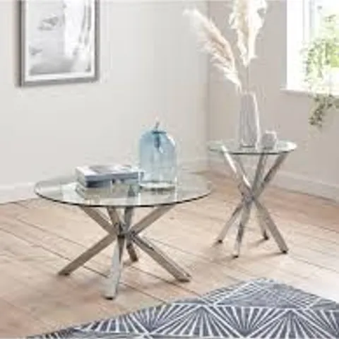 CHOPSTICK LAMP TABLE - COLLECTION ONLY - GLASS