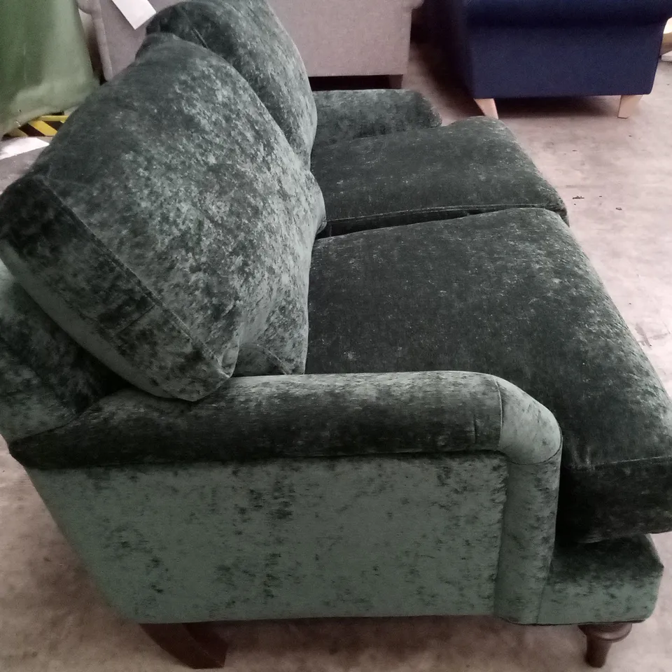 QUALITY THE LOUNGE CO DESIGNER 2 SEATER SOFA - DARK GREEN FABRIC 