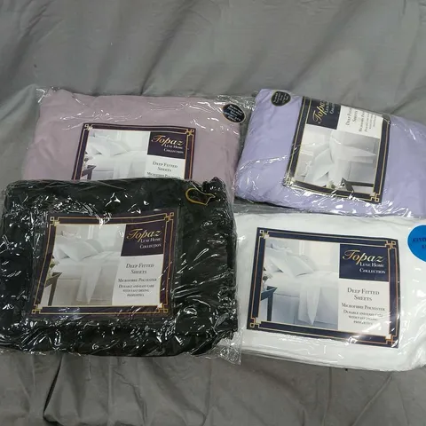 BOX OF APPROXIMATELY 15 ASSORTED FITTED SHEETS IN VARIOUS COLOURS AND SIZES