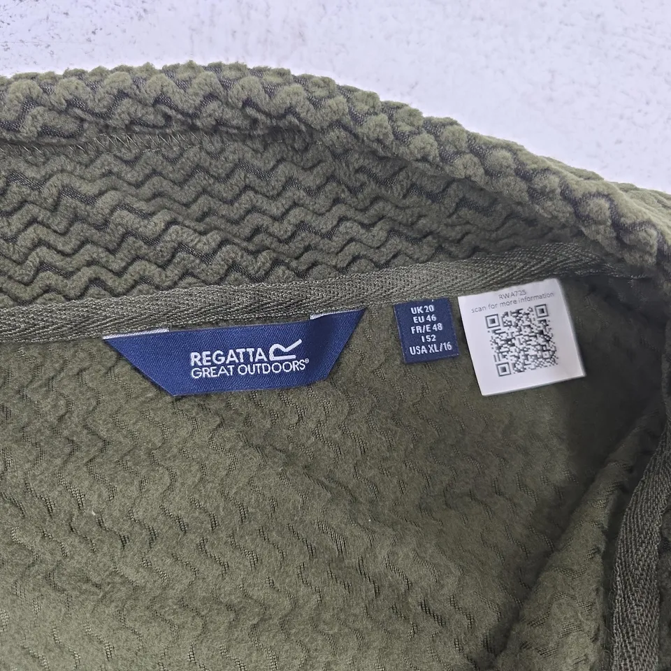 REGATTA WOMEN'S FULL-ZIP FLEECE HEIDY DARK KHAKI SIZE 20
