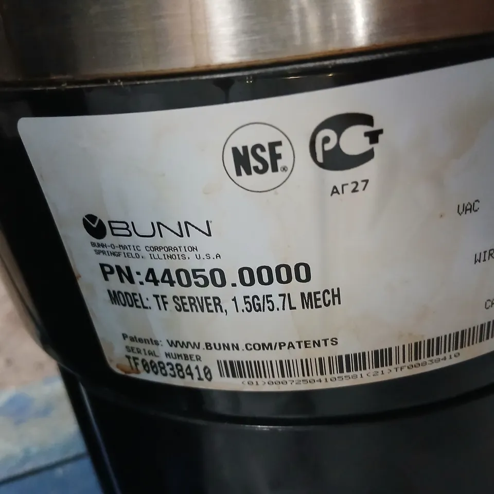 BUNN TF SERVER 1.5 GAL / 5.7 L MECHANICAL COFFEE SERVER