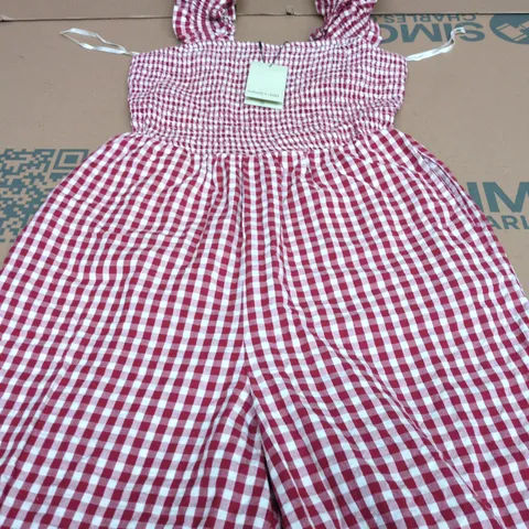 NOBODY'S CHILD MAYA JUMPSUIT – RED GINGHAM, UK 10