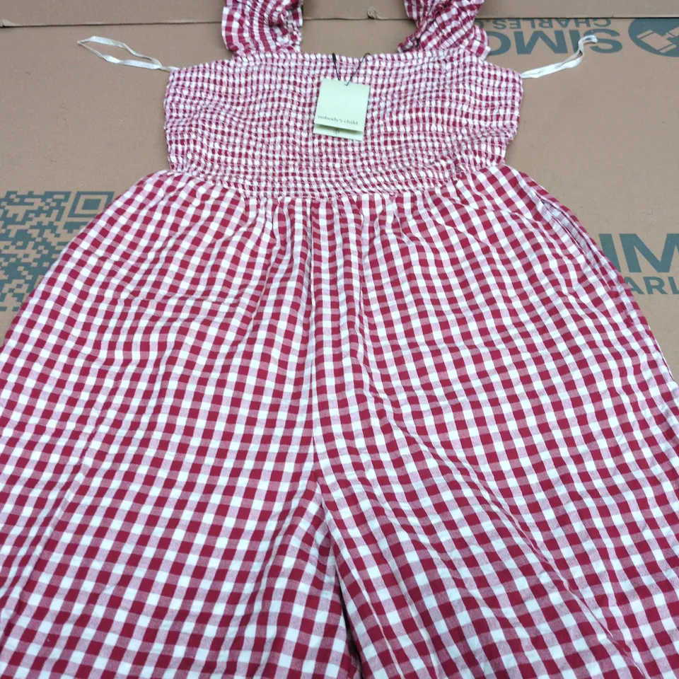 NOBODY'S CHILD MAYA JUMPSUIT – RED GINGHAM, UK 10