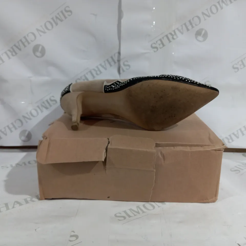 PAIR OF ZARA SALON TACON COWWBOY IN BROWN/SNAKESKIN - UK SIZE 4