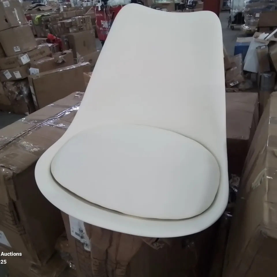 BOXED SET OF 2 PLASTIC DINNING CHAIRS - WHITE (1 BOX)