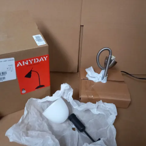 BOXED JOHN LEWIS BRUSHED CHROME CONTACT TASK LAMP