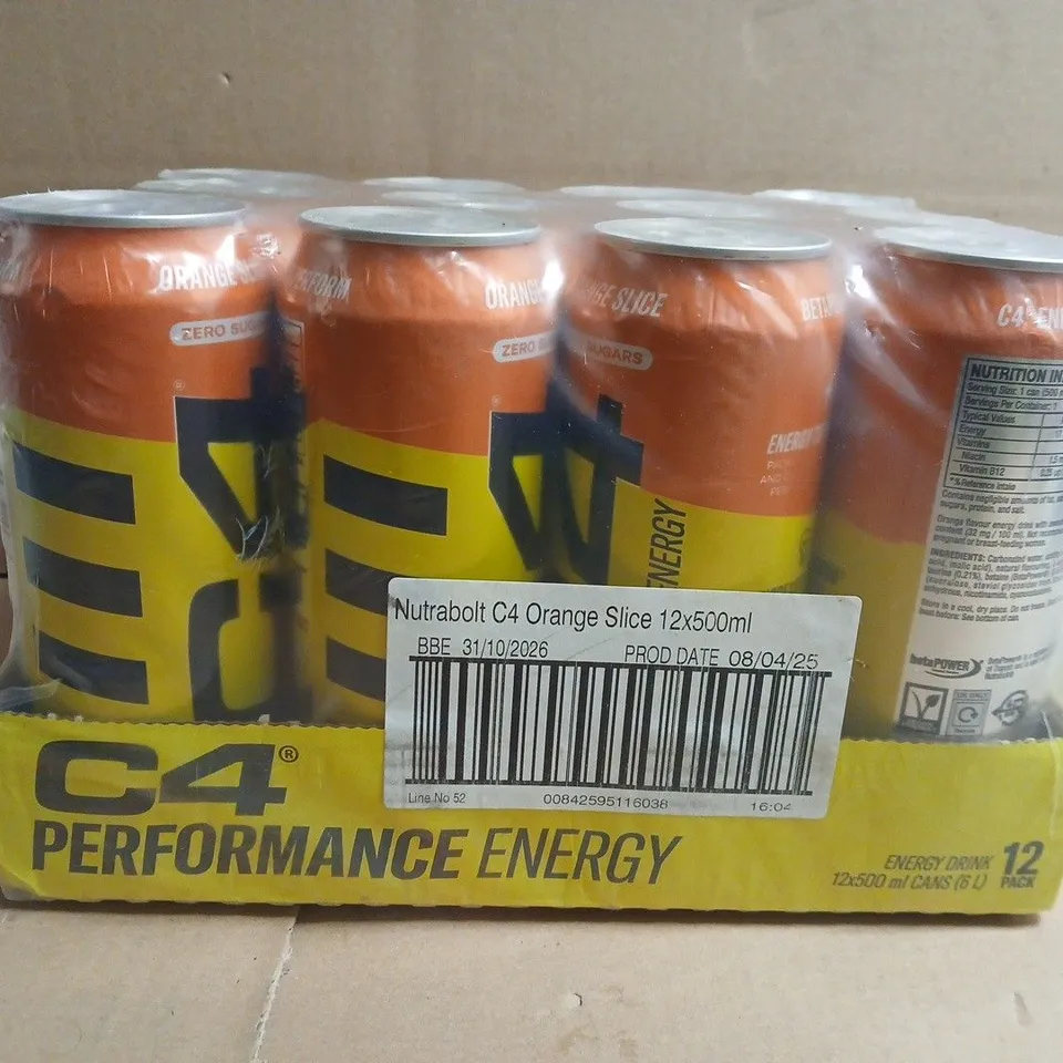 C4 PERFORMANCE ENERGY MULTIPACK (12 X 500ML CANS) - ORANGE SLICE