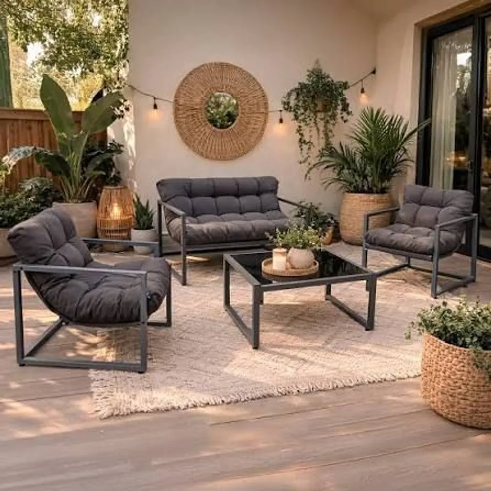 BOXED NEO GARDEN FURNITURE SET - GREY