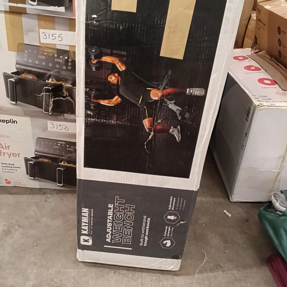 BOXED KEPLIN KAYMAN ADJUSTABLE WEIGHT BENCH 