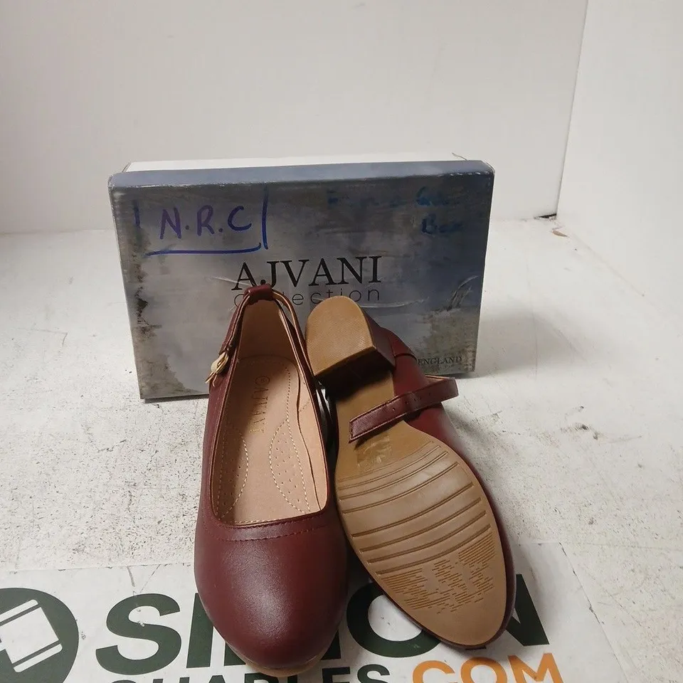 AJVANI COLLECTION BURGUNDY PU WOMEN’S COURT SHOES, UK 5 (EU 38)