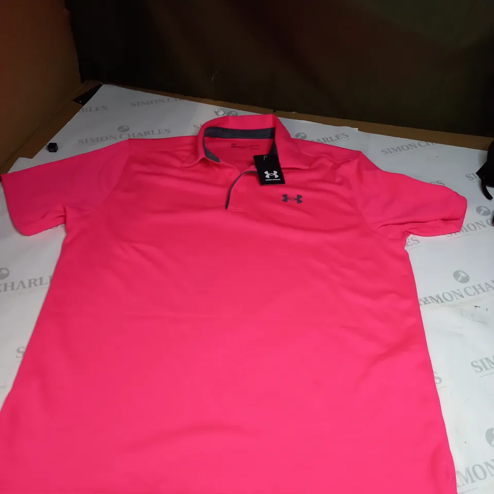 LARGE PINK UNDER ARMOUR POLO 