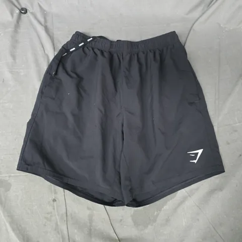 GYM SHARK SHORTS IN BLACK SIZE SMALL