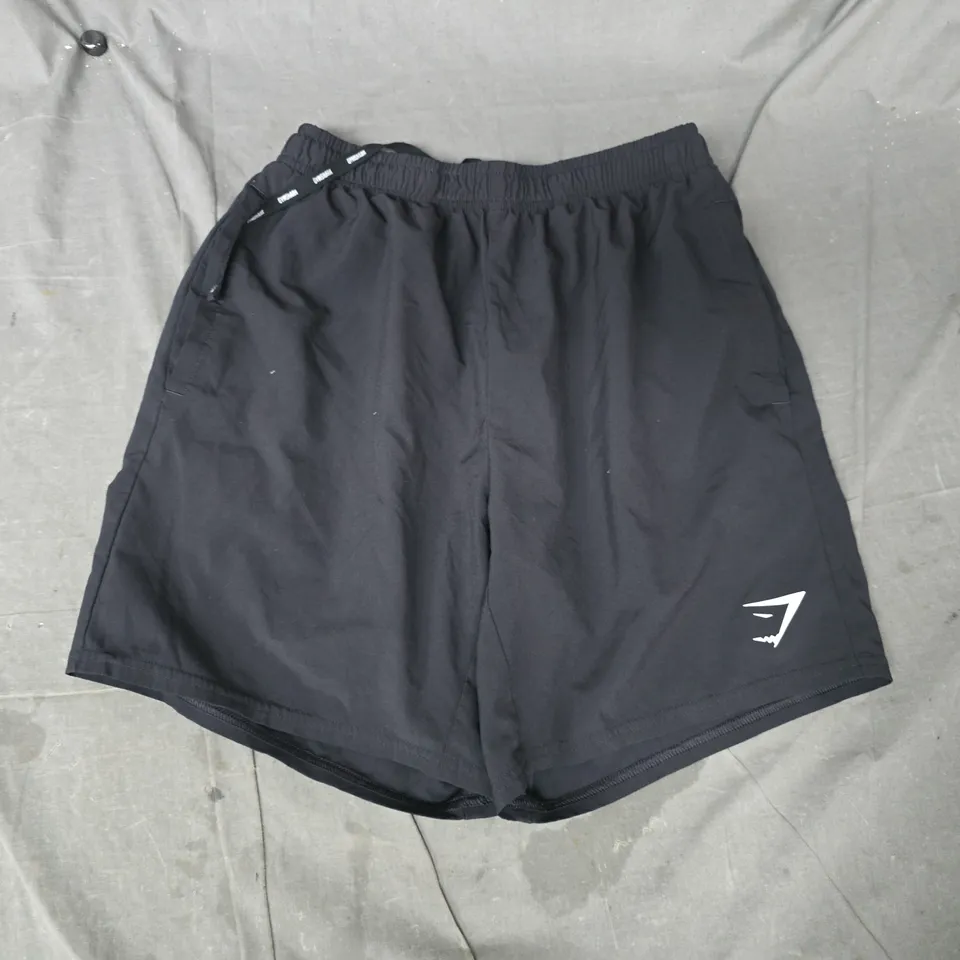 GYM SHARK SHORTS IN BLACK SIZE SMALL
