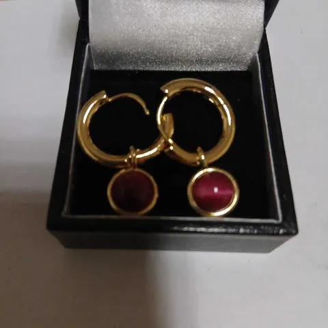 MALIKA SEMI PRECIOUS BEAD BEAD HUGGIE EARRINGS 