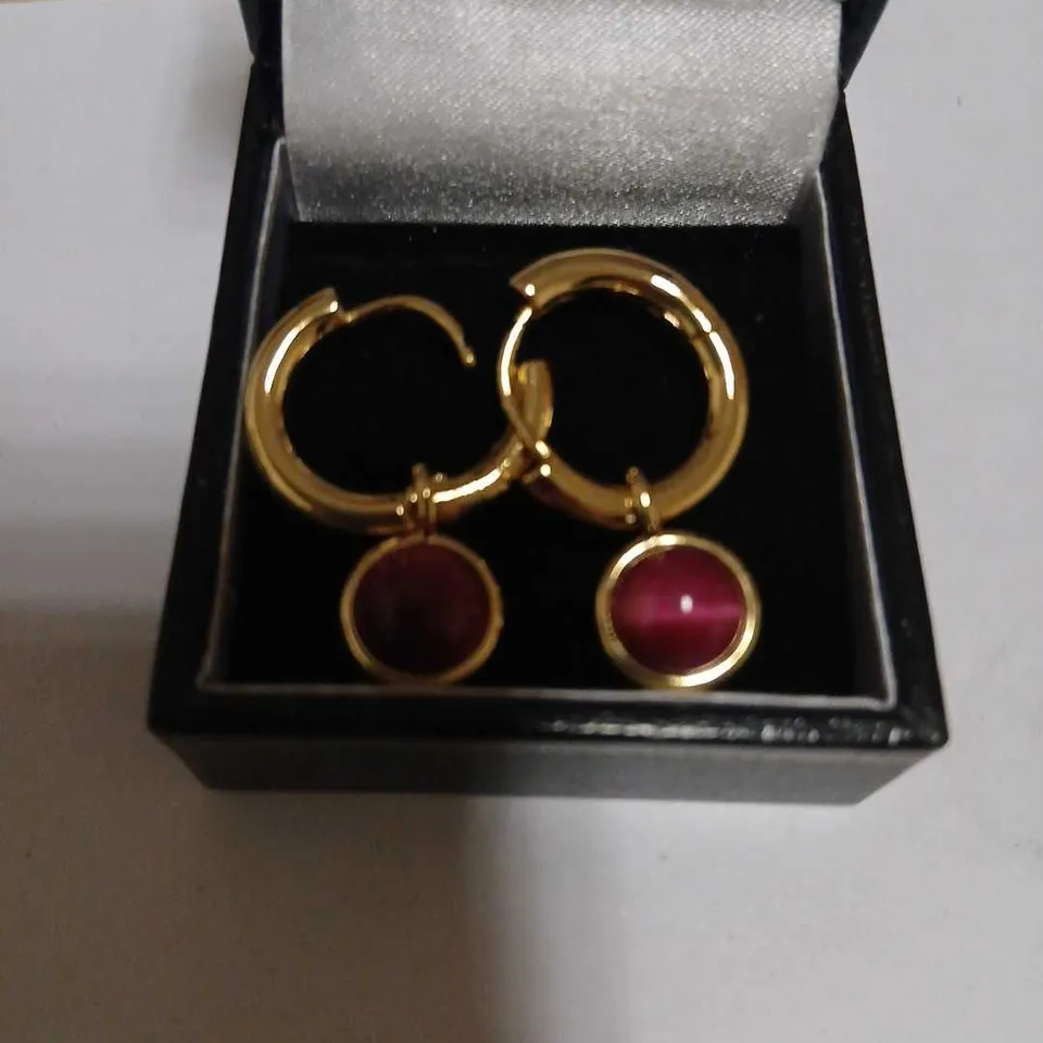 MALIKA SEMI PRECIOUS BEAD BEAD HUGGIE EARRINGS 