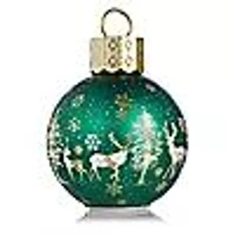 HOME STORIES 20CM PRE-LIT ROTATING CHRISTMAS SCENE BAUBLE - GREEN