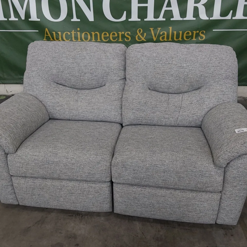 QUALITY BRITISH DESIGNER G PLAN WASHINGTON MANUAL RECLINING TWO SEATER SOFA GRAPHENE DUSK FABRIC 