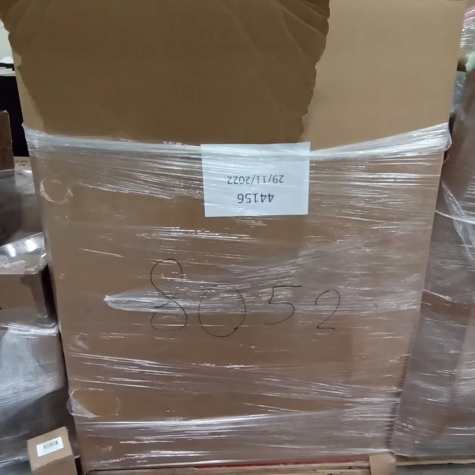 PALLET OF ASSORTED ITEMS INCLUDING TIMBER RIDGE CAMPING WAGON, HOMIDEC DRYING RACK, BEMAXX PULL UP BAR, CURVED SHOWER CURTAIN ROD, RIDGE SKATEBOARDS