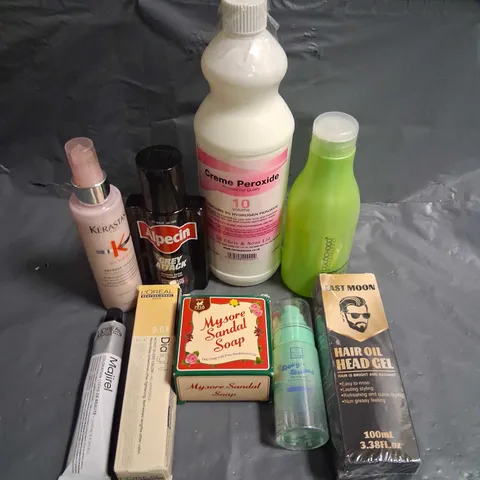 APPROXIMATELY 20 ASSORTED HEALTH AND BEAUTY PRODUCTS TO INCLUDE; ALPECIN, KERASTASE, EAST MOON AND L'OREAL