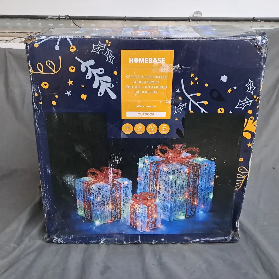 BOXED HOMEBASE SET OF 3 GIFT BOXES SPUN ACRYLIC