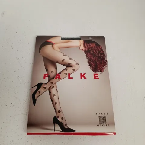 FALKE BLACK FLORAL PATTERNED TIGHTS – ONE SIZE (OS)