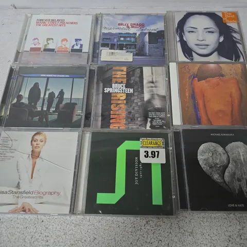 APPROXIMATELY 50 ASSORTED CD ALBUMS TO INCLUDE ARTISTS SUCH AS SADE, BRUCE SPRINGSTEEN, JOY DIVISION, ETC
