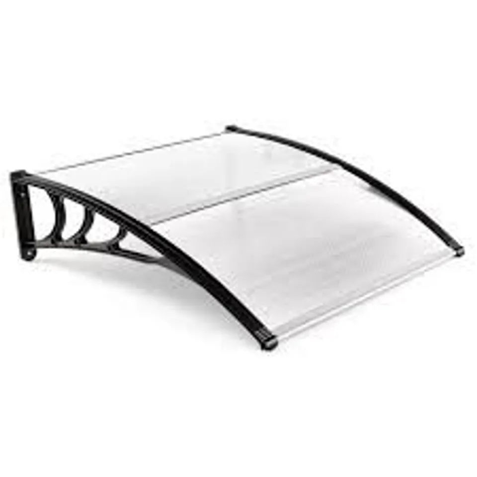 BOXED 102 X 98cm WINDOW DOOR AWNING CANOPYS - TRANSPARENT