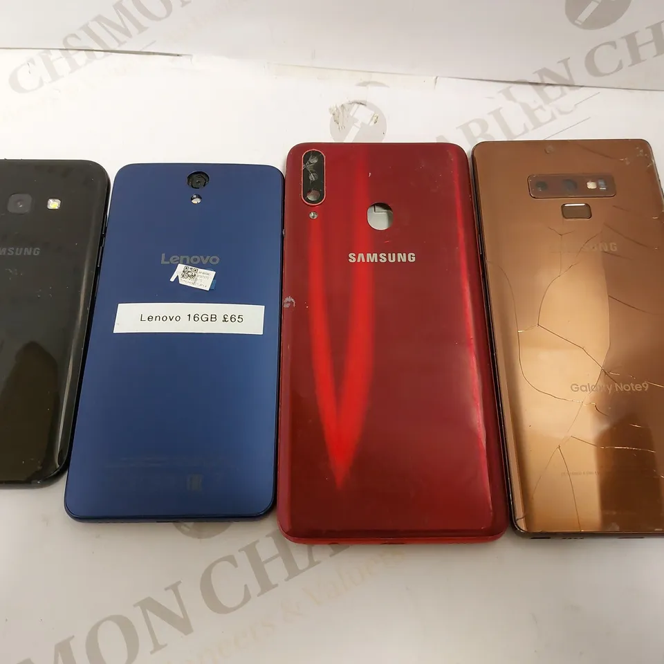 LOT OF 4 ITEMS INCLUDING SAMSUNG AND LENOVO SMARTPHONES