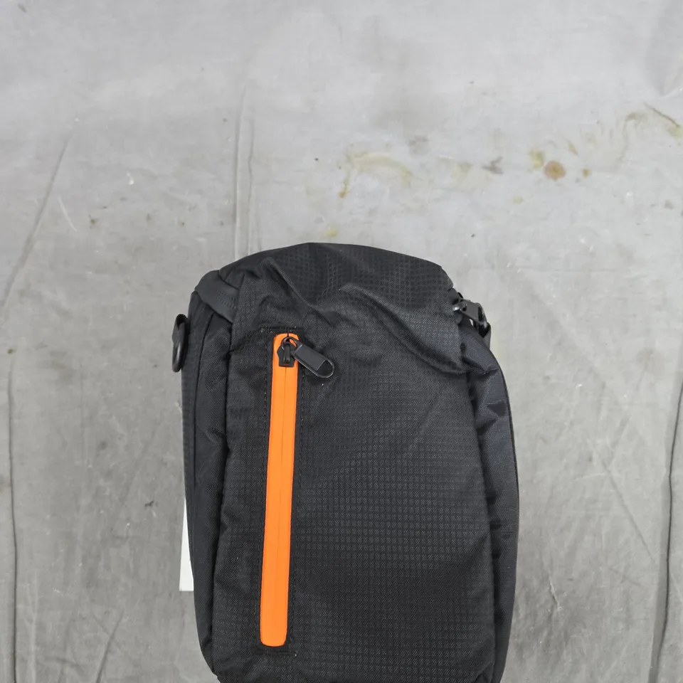 S-ZONE BLACK CAMERA BAG WITH ORANGE FRONT ZIP