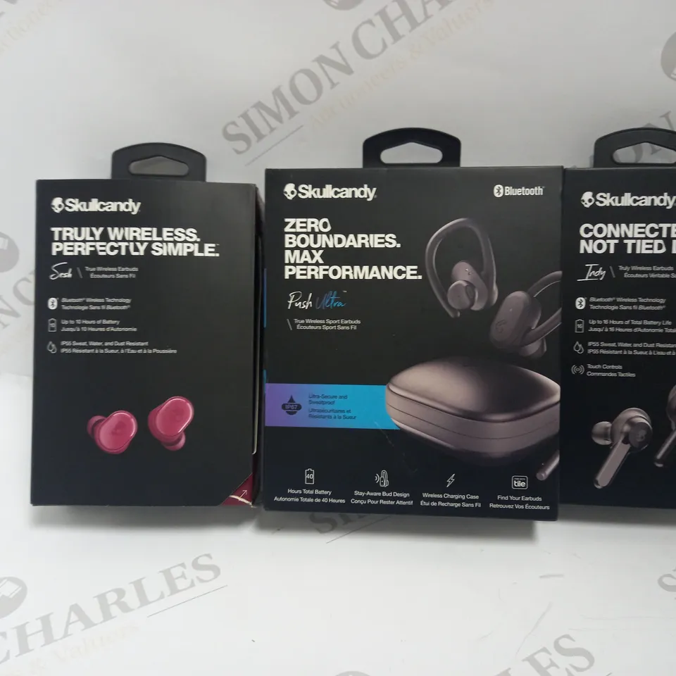 LOT OF 10 PAIRS OF SKULLCANDY EARPHONES