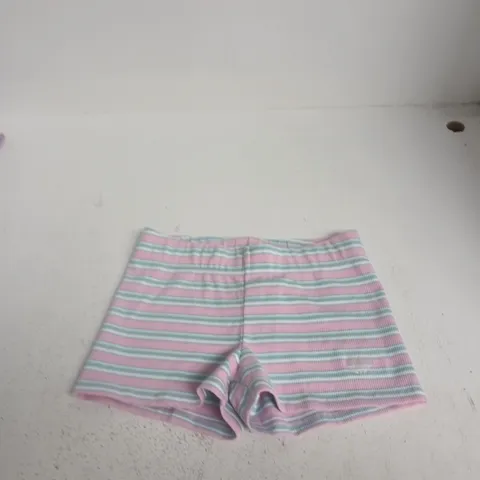 ADIDAS ' STRIPED SHORTS – PINK/BLUE (UK 12-14)