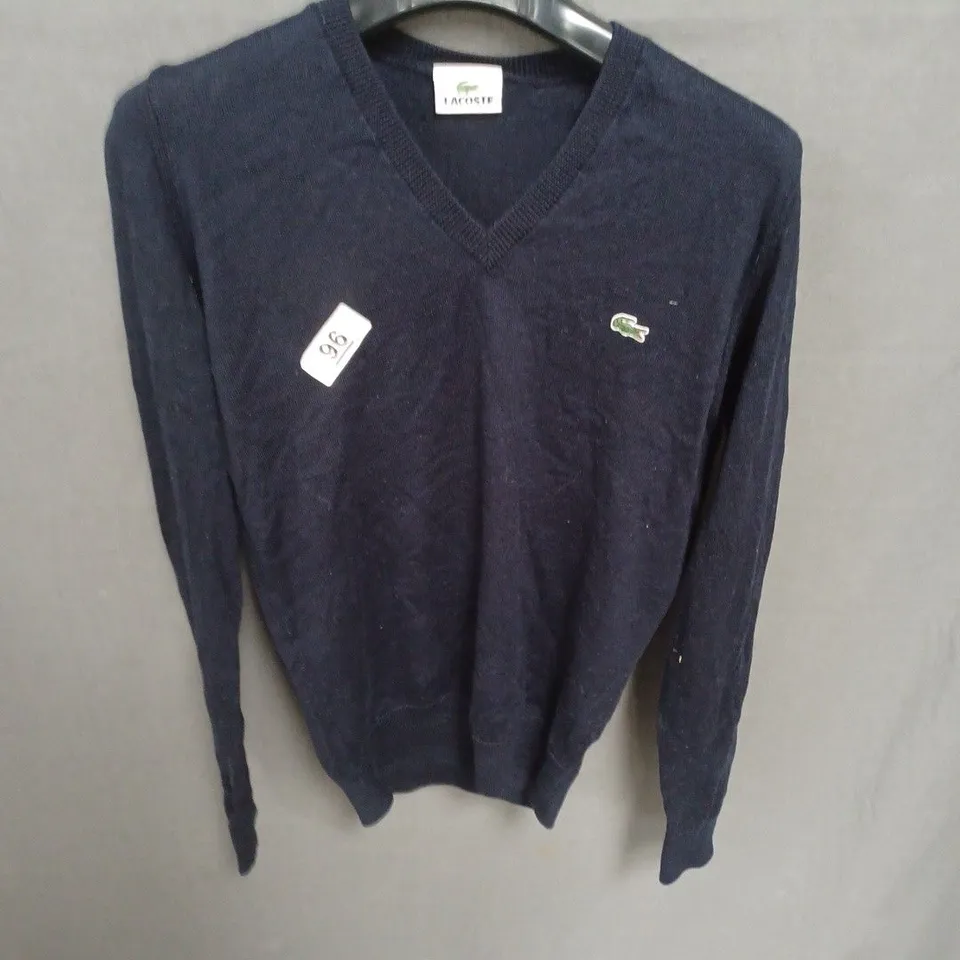 LACOSTE NAVY V-NECK KNIT JUMPER – KIDS SIZE 3