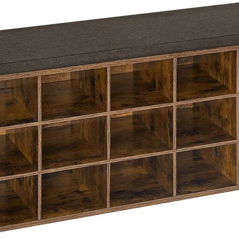 BOXED VASAGLE SHOE BENCH, STORAGE BENCH WITH PADDED SEAT