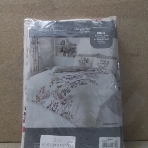 BRAND NEW GAVENO CAVAILIA KINGSIZE DUVET SET WISTERIA - CREAM/NATURAL