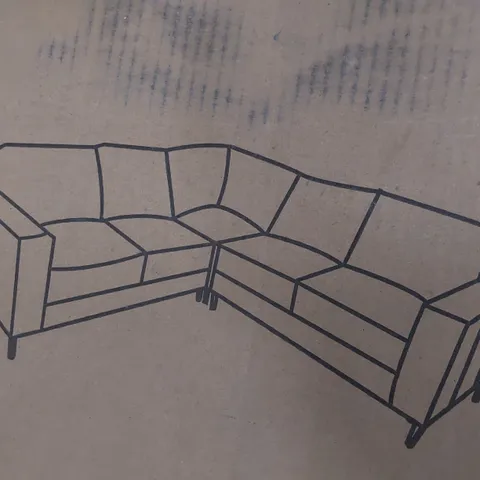 BOXED BALTIMORE GREY LEATHER RHF SOFA SECTION (BOX 3 OF 3 ONLY)