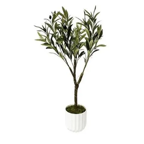 HOME STORIES PRE LIT POTTED FAUX OLIVE TREE WITH LED LIGHTS