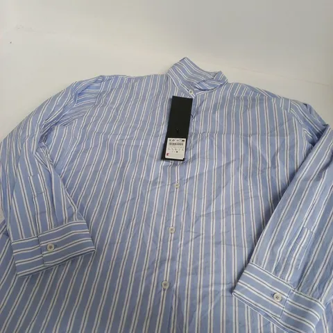 MASSIMO DUTTI MEN'S STRIPED SHIRT – BLUE & WHITE, SIZE UK M